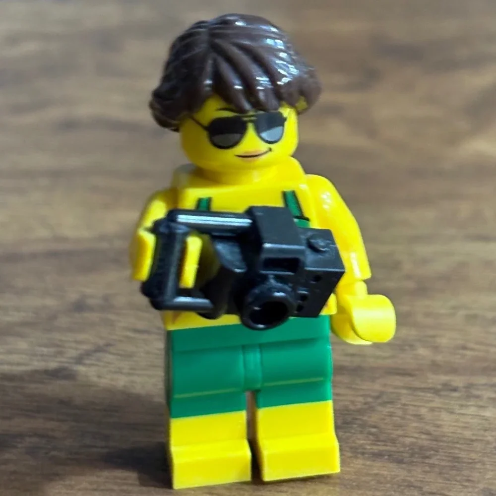 Lego Female Minifigure Green Polka Dot Bikini Sunglasses Camera Lifeguard Beach